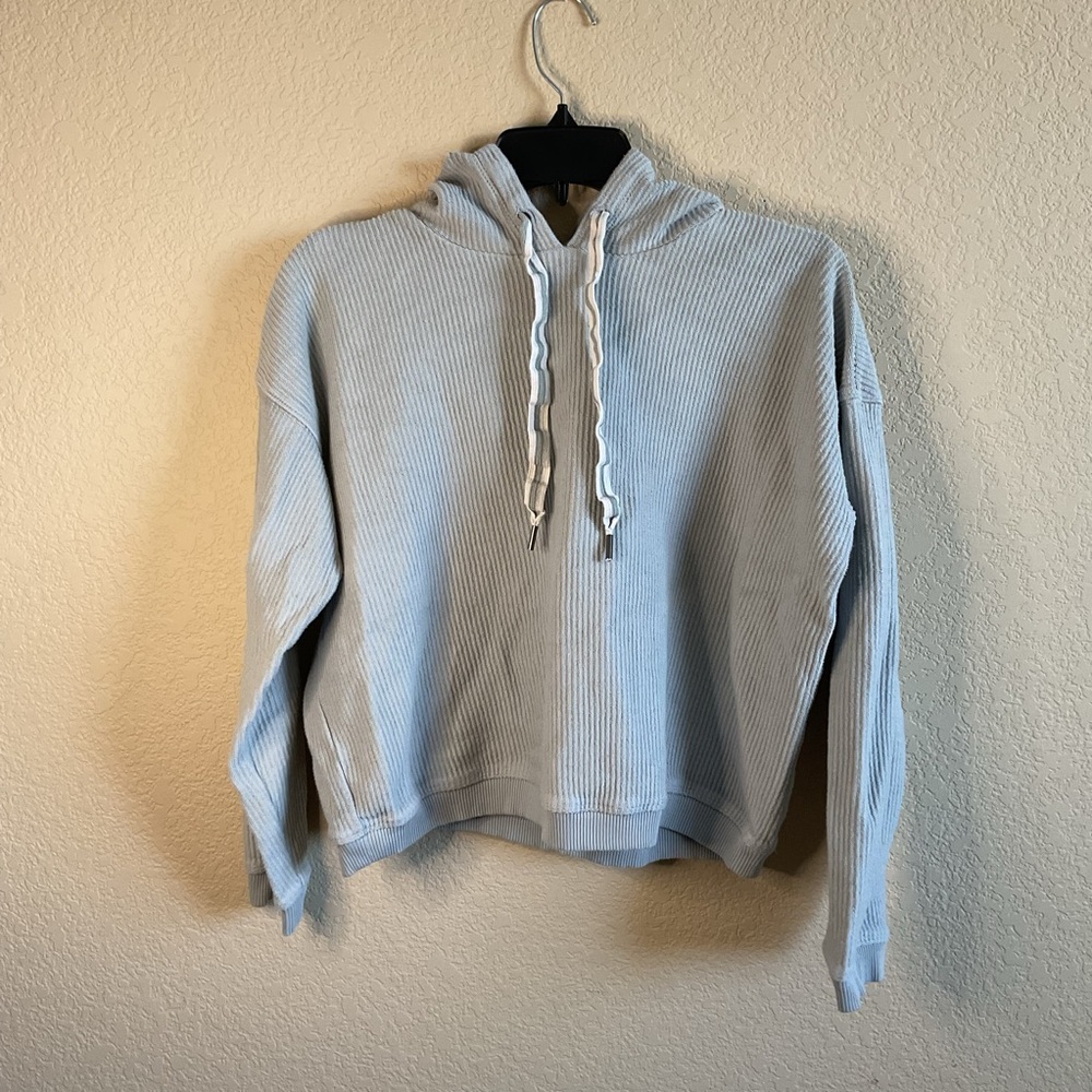 Aerie Womens‎ Small New Love Cotton Corded Cropped Pullover Relaxed Hoodie